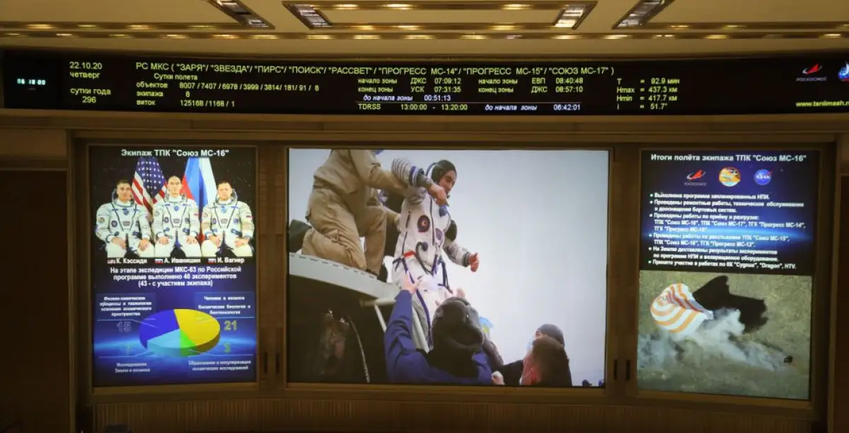 Экипаж корабля «Союз МС-16» приземлился под Жезказганом