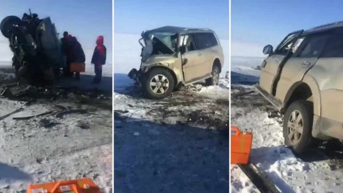Лобовое столкновение иномарок в Костанайской области: погибли семь пассажиров