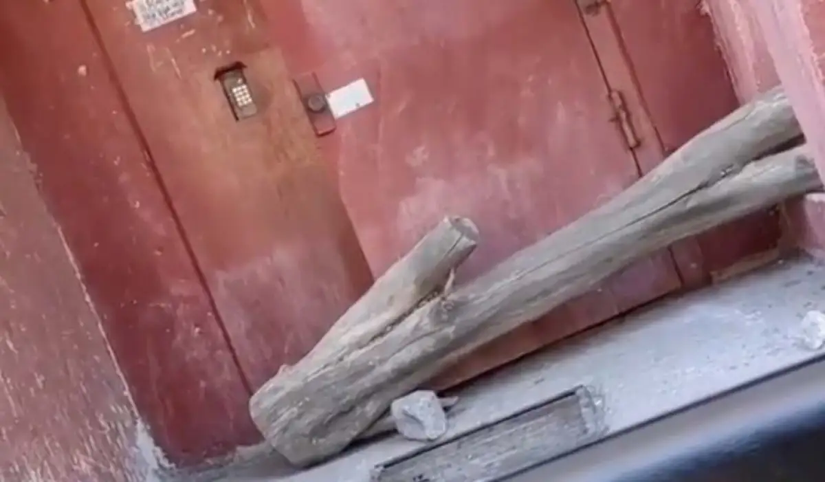 В Темиртау дверь в карантинный подъезд завалили бревном, полиция начала проверку