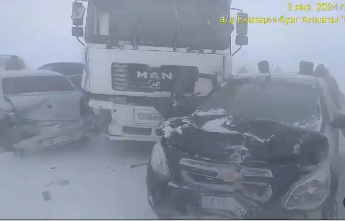 Сразу несколько авто столкнулись под Астаной