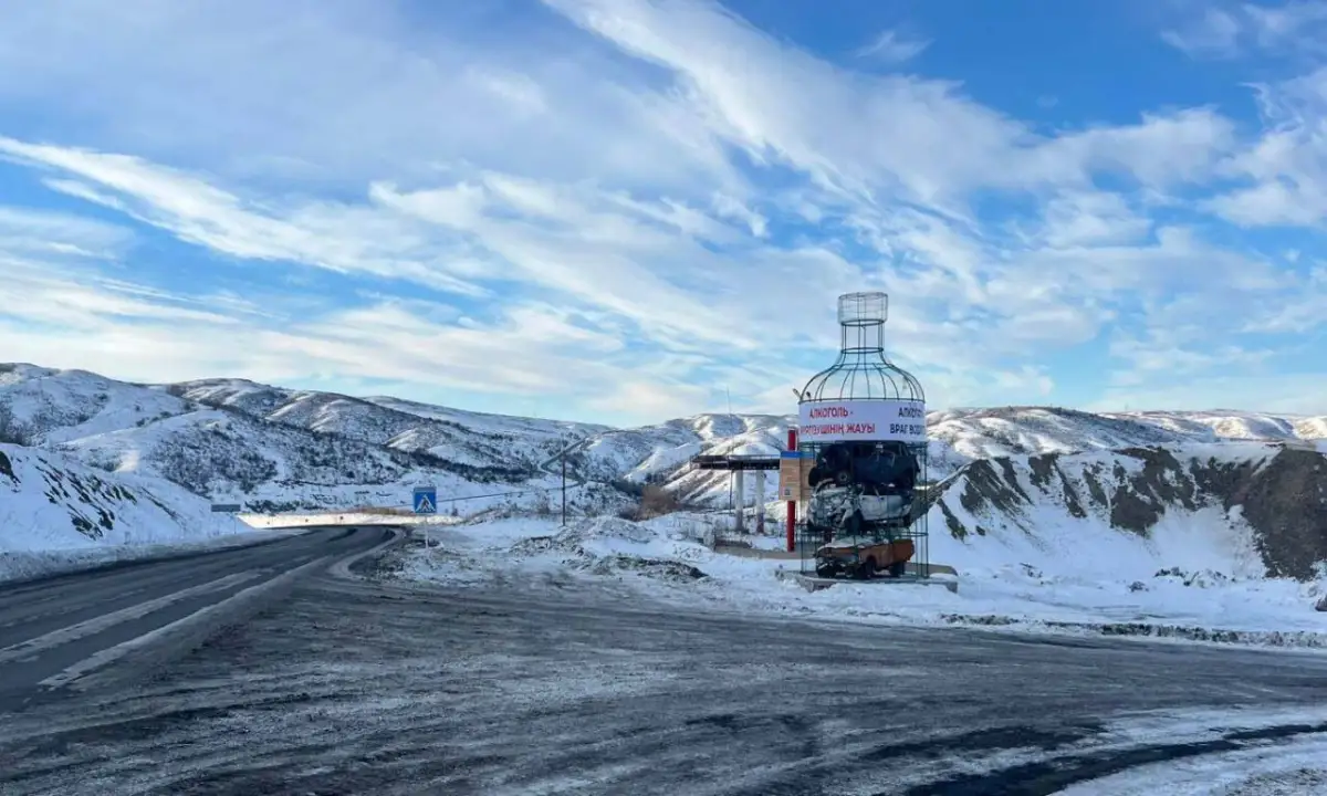 На автодороге в ВКО установили гигантскую бутылку