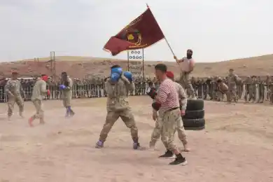 В Таразе 15 гвардейцев получили краповые береты после испытаний