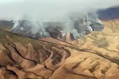 В Жамбылской области пока не могу потушить загоревшуюся траву