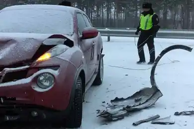 Четыре иномарки столкнулись на выезде из Петропавловска