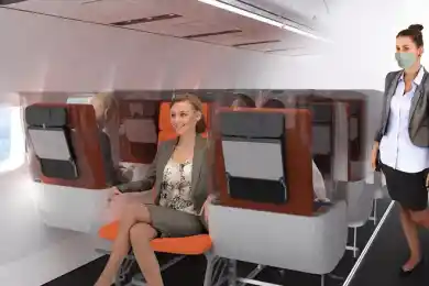 Итальянские дизайнеры показали противовирусные салоны самолётов