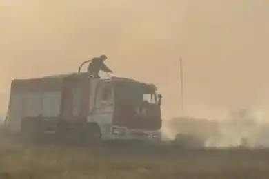 Степной пожар возле села Унирек: с воздуха брошено 54 тонны воды