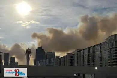 Весь день над Астаной висит дым