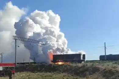 Пожар на ж/д станции Арыс: жильцов микрорайона эвакуировали