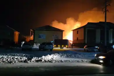 Пожарные двух регионов тушили горевшую котельную в селе Акмол