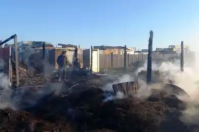 В частном доме Кокшетау сгорел сарай