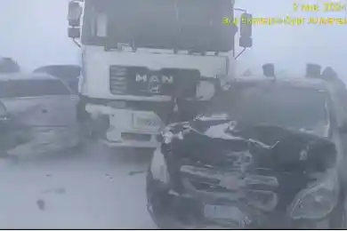 Сразу несколько авто столкнулись под Астаной