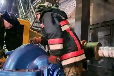 На ТЭЦ Экибастуза повреждение, затопило насосную в цехе