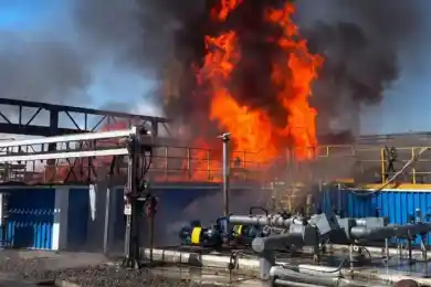 На Атырауском НПЗ тушат пожар