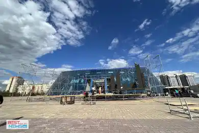 В Нур-Султане монтируют сцены в канун Дня Столицы - видео