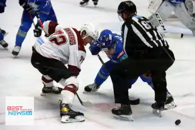 Барыс забросил шайбу в первом периоде в игре рижским Динамо