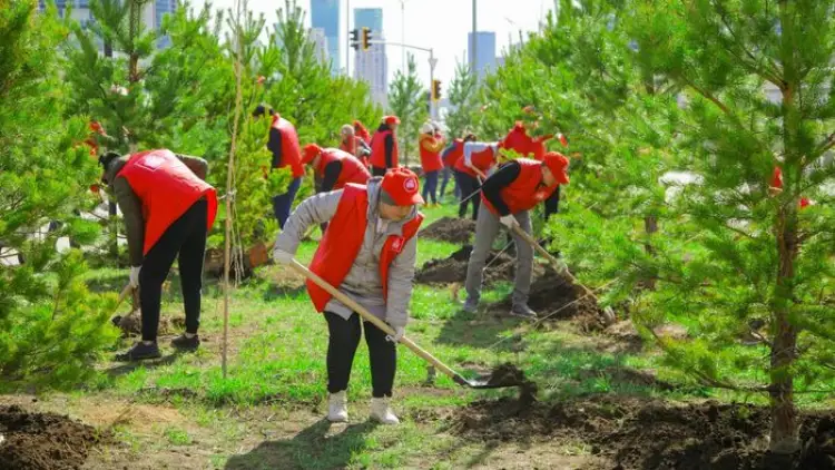 «Народная партия Казахстана» поддержала республиканскую акцию и посадила деревья