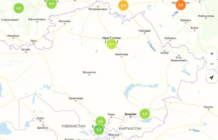 Яндекс начал оценивать уровень самоизоляции жителей городов Казахстана